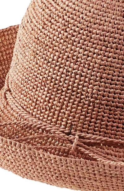 Shop Helen Kaminski Classic Upturn Crocheted Raffia Hat In Light Musk