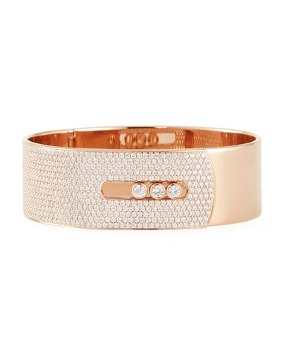 Shop Messika Move Noa 18k Rose Gold Manchette Cuff Diamond Bracelet