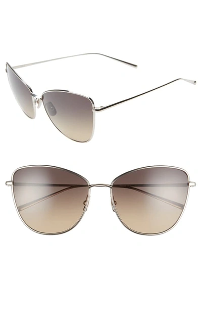 Shop Salt Sherri Ann 60mm Polarized Cat Eye Sunglasses In Traditional Silver/ Grey