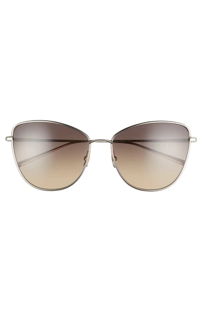 Shop Salt Sherri Ann 60mm Polarized Cat Eye Sunglasses In Traditional Silver/ Grey