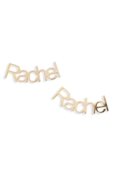 Shop Argento Vivo Personalized Nameplate Stud Earrings In Gold