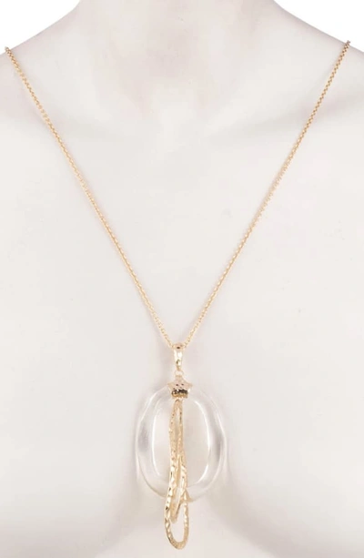 Shop Alexis Bittar Hammered Metal Orbiting Link Necklace In Clear