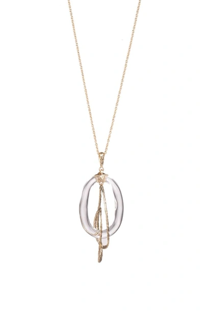 Shop Alexis Bittar Hammered Metal Orbiting Link Necklace In Clear