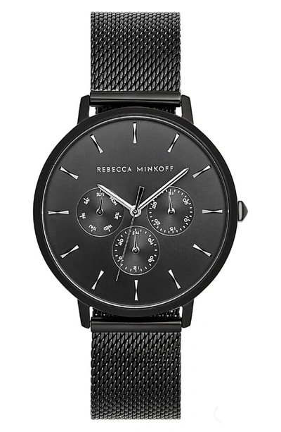 Shop Rebecca Minkoff Major Chronograph Bracelet Watch, 38mm In Black