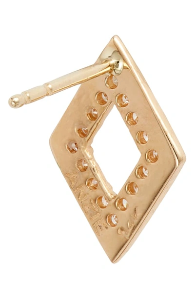 Shop Anzie Cleo Rhombus Pave Diamond Stud Earrings In Gold/ Diamond