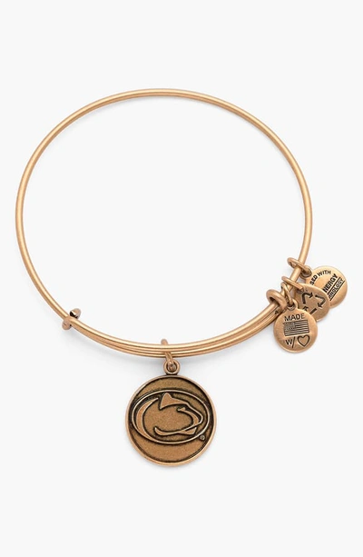 Shop Alex And Ani 'collegiate - Pennsylvania State University' Expandable Charm Bangle In Russian Gold