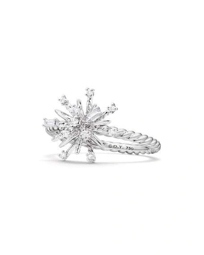 Shop David Yurman 14mm Supernova 18k White Gold Ring With Diamonds