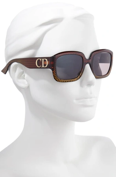 Shop Dior 54mm Square Sunglasses In Brown/ Gold/ Grey