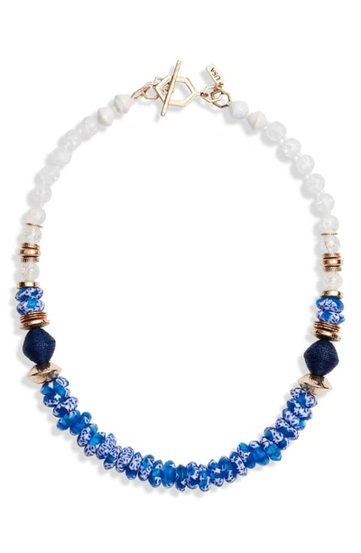 Shop Akola Palmer Beaded Necklace In Blue