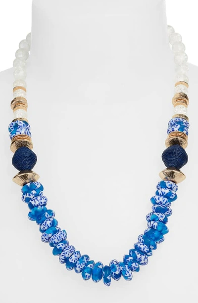 Shop Akola Palmer Beaded Necklace In Blue