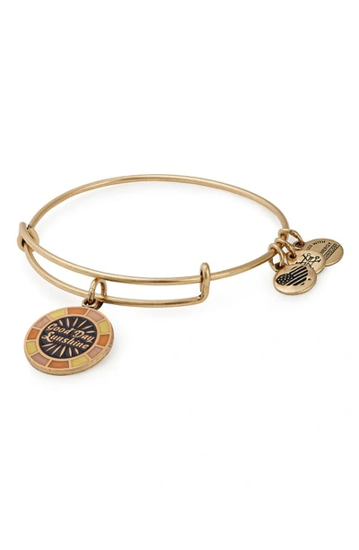 Shop Alex And Ani Good Day Sunshine Expandable Wire Bangle In Gold