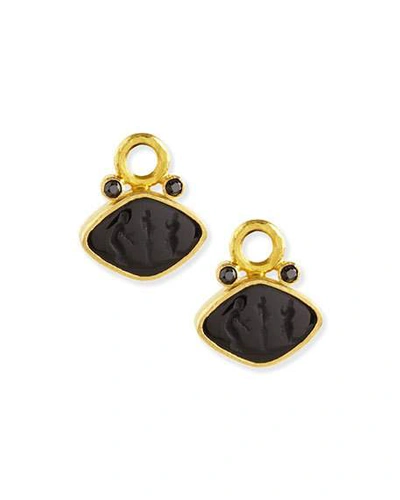 Shop Elizabeth Locke Rombo Intaglio Earring Pendants, Black