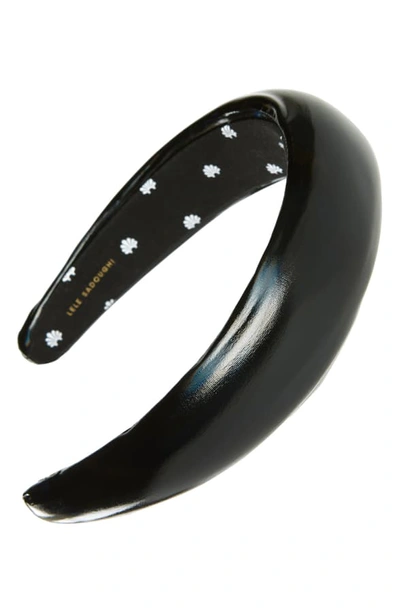 Shop Lele Sadoughi Glossy Padded Headband In Jet Gloss