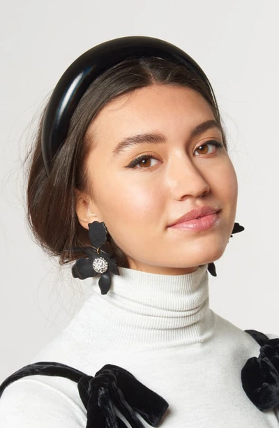 Shop Lele Sadoughi Glossy Padded Headband In Jet Gloss