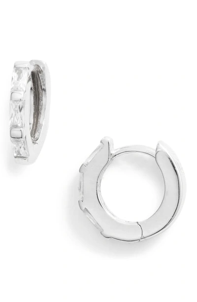 Shop Argento Vivo Cubic Zirconia Huggie Hoop Earrings In Silver