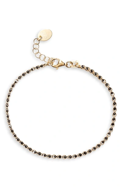 Shop Argento Vivo Caged Crystal Bracelet In Gold/ Black