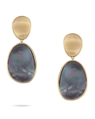 Shop Marco Bicego Lunaria Medium Earrings With Black Mother-of-pearl