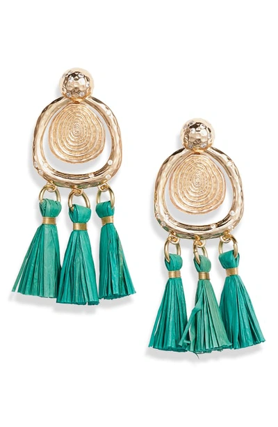 Shop Akola Brianna Tassel Drop Earrings In Jade