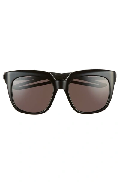 Shop Balenciaga 54mm Square Sunglasses - Shiny Black/ Grey