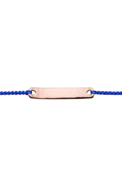 Shop Monica Vinader Havana Mini Friendship Bracelet In Rose Gold/ Majorelle Blue