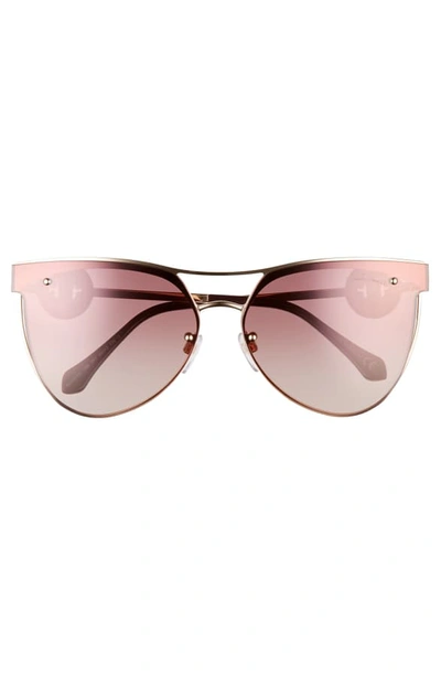 Shop Roberto Cavalli 65mm Oversize Flat Front Cat Eye Sunglasses In Rose Gold/ Gradient Bordeaux