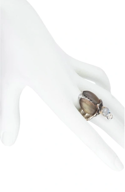Shop Alexis Bittar Crystal Encrusted Scarab Ring In Scarab Wing