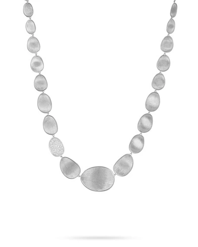 Shop Marco Bicego Lunaria Collar Diamond Necklace In 18k White Gold
