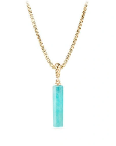 Shop David Yurman 18k Barrel Charm Amulet Pendant, Amazonite