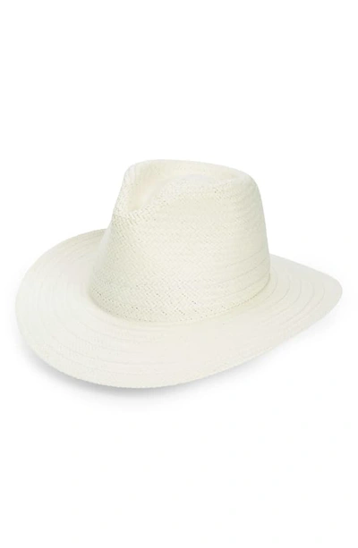 Shop Rag & Bone Packable Straw Fedora - Ivory In Ivory/ Light Beige