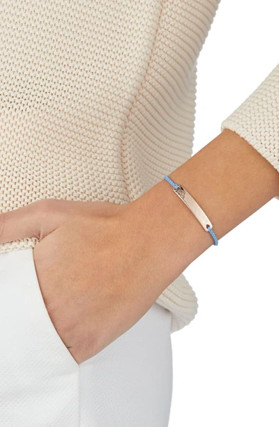 Shop Monica Vinader Engravable Havana Mini Friendship Bracelet In Rose Gold/ Powder Blue