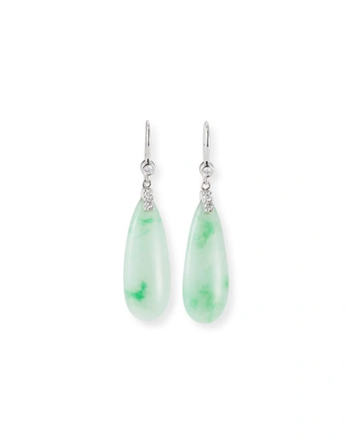 Shop David C.a. Lin Jadeite & Diamond Drop Earrings