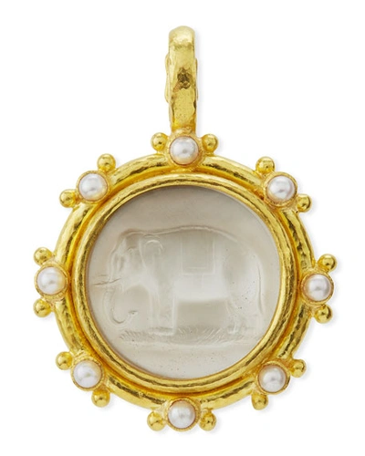 Shop Elizabeth Locke 19k Elephant Venetian Glass Intaglio Pendant
