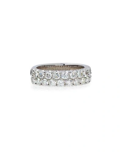 Shop American Jewelery Designs Two-row Diamond Eternity Band Ring In 18k White Gold, 1.98 Tdcw