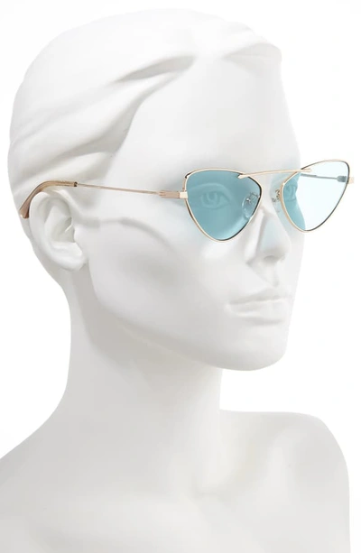 Shop Mcq By Alexander Mcqueen 59mm Cat Eye Sunglasses - Light Gold/ Green
