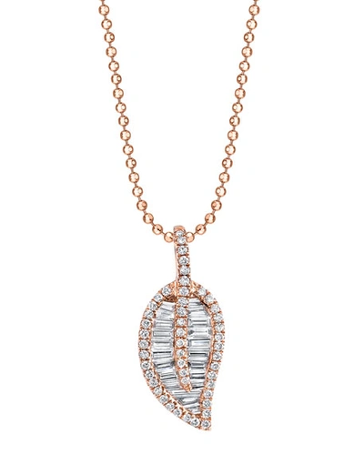 Shop Anita Ko 18k Rose Gold Diamond Leaf Pendant Necklace