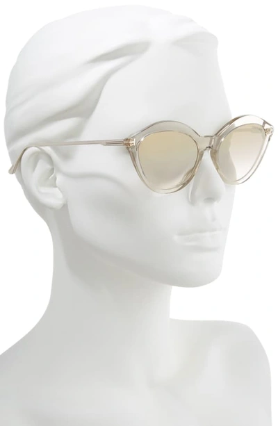 Shop Tom Ford Chloe 57mm Cat Eye Sunglasses In Dove Grey/ Gold/ Brown W Gold