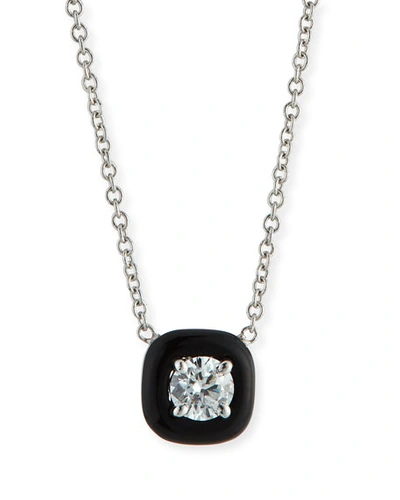 Shop Nikos Koulis 18k Oui Diamond & Black Enamel Necklace