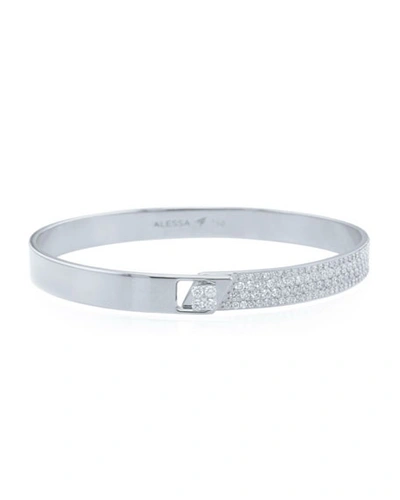 Shop Alessa Jewelry Spectrum 18k White Gold Bangle W/ Diamonds