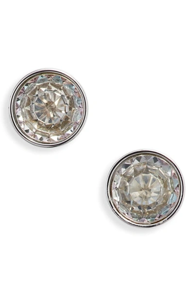 Shop Kate Spade Reflecting Pool Mini Round Stud Earrings In Clear/ Silver