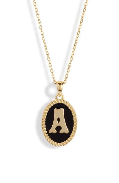Shop Argento Vivo Initial Black Pendant Necklace