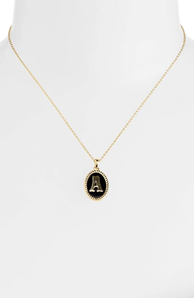 Shop Argento Vivo Initial Black Pendant Necklace