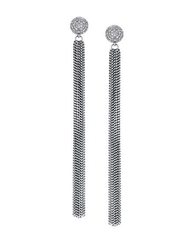 Shop Sheryl Lowe Extra-long Diamond & Fringe Earrings