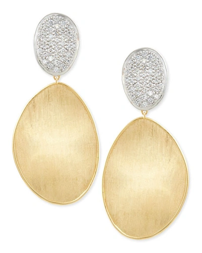 Shop Marco Bicego Large Diamond Lunaria 18k Gold Double-drop Earrings