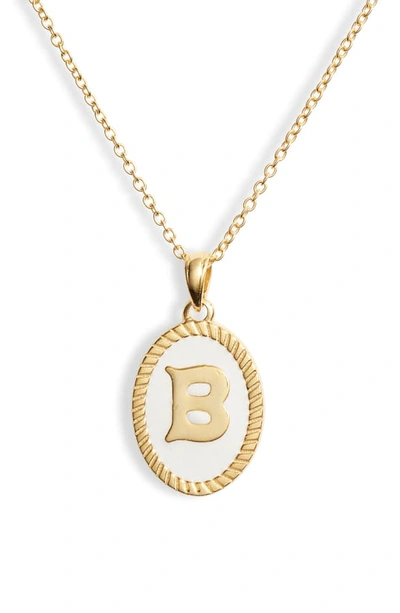 Shop Argento Vivo Initial Pendant Necklace In Gold B