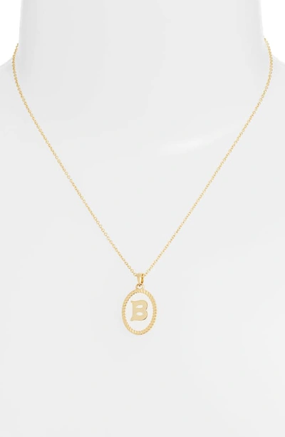 Shop Argento Vivo Initial Pendant Necklace In Gold B