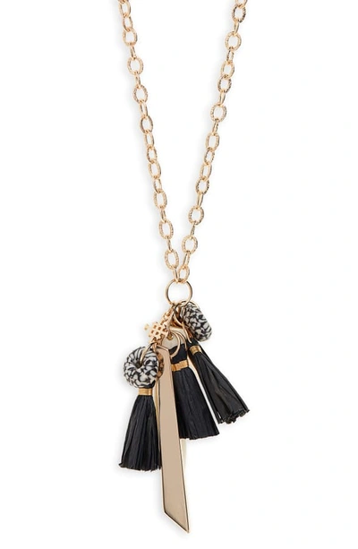 Shop Akola Dickson Tassel Pendant Necklace In Black