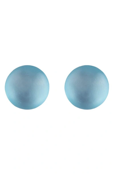 Shop Alexis Bittar Lucite Medium Dome Clip Earrings In Light Turquoise