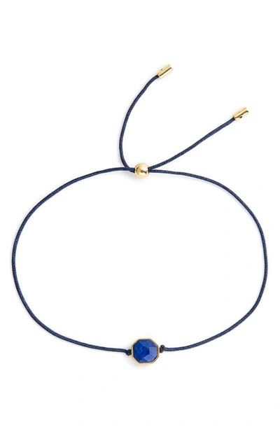 Shop Gorjana Power Gemstone Cord Bracelet In Lapis/ Gold