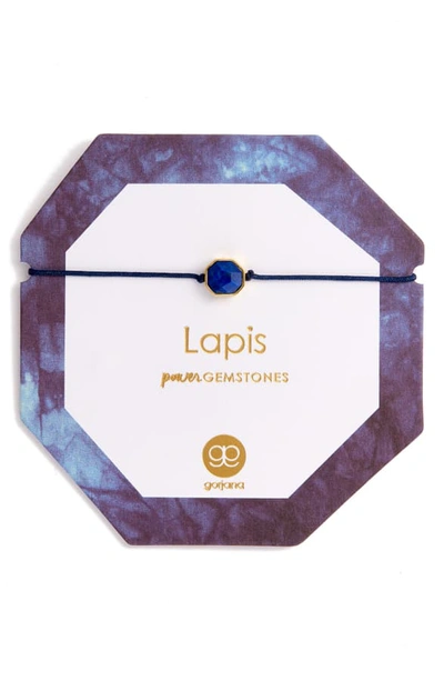 Shop Gorjana Power Gemstone Cord Bracelet In Lapis/ Gold