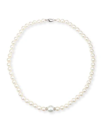Shop Belpearl Aura 18k White Gold Pearl & Diamond Necklace